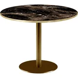 Runder Tisch Ø 120 cm Rom Bistro glänzend geäderter Marmor - Schwarz