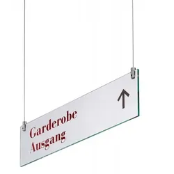 GALERIE Deckenhänger, ESG, 20 x 80 cm, zweischeibig