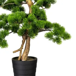 CREATIV green künstliche Pflanze Bonsai Kiefer ca 60x40cm, im Kunststofftopf 13,5x15cm schwarz