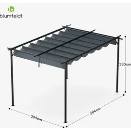 Blumfeldt Pergola 3 x 4 m Dunkelgrau