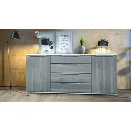 Vladon Linio V2 166,5 x 75,5 x 35 cm Weiß matt / Avola-Anthrazit
