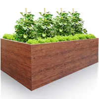Gartendek Hochbeet für Garten 200x100x63 cm Metall, Holzoptik -