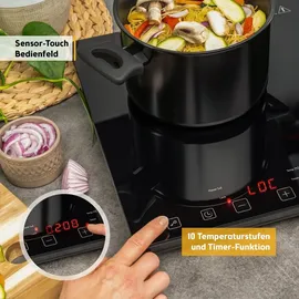 tzs-first-austria TZS First Austria Induktionskochplatte, doppelt, Timer, Kindersicherung, 3500W, Induktionskochfeld, Doppelt Kochfeld, Touch-Display, Top... | schwarz,