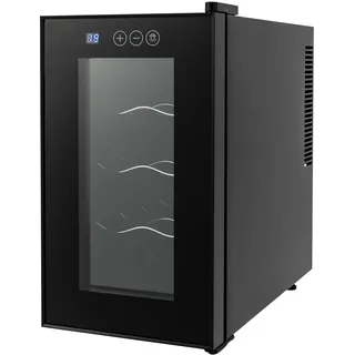 Ciounmb 23L Weinkühlschrank für 8 Flaschen, 46,4-64,4°F Flaschenkühlschrank, Kühlschrank mit Glastür, Getränkekühlschrank Klein mit Wellenform-Racks, Weinkühlschränke, Kühlschrank für Zimmer