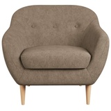 Home Affaire Sessel »Roni«, Wellenunterfederung für hohen Sitzkomfort, Massivholzfüße braun