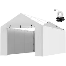 Vevor Carport Garagenzelt 3 x 6 m, Zeltgarage, wasserdicht und UV-geschützt, Schuppen Auto, einfache Installation mit Spanngurten, weiß (Oberteil und Rahmen nicht im Lieferumfang enthalten)