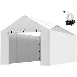 Vevor Carport Garagenzelt 3 x 6 m, Zeltgarage, wasserdicht und UV-geschützt, Schuppen Auto, einfache Installation mit Spanngurten, weiß (Oberteil und Rahmen nicht im Lieferumfang enthalten)