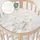 Waldin Oval Babybett OWAL aus Holz 7in1 mit Matratze, mitwachsend,Stoffe Champagner Löwenzahn,Holz natur - Naturbelassen