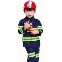 Proumhang Feuerwehr-Kostüm Kinderkostüm Feuerwehrmann Kinder Feuerwehrmann Fasching Karneval Blau