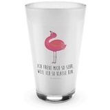 Mr. & Mrs. Panda Glas Flamingo Stolz - Transparent - Geschenk, Latte Macchiato, rosa, Cappu, Premium Glas, Inspirierende Sprüche