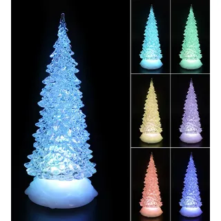 Tronje LED Christbaum 27cm Weihnachtsbaum mit Timer USB Tannenbaum beleuchteter Acrylbaum Wechselfarben