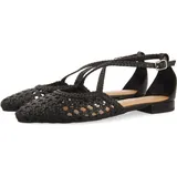 Gioseppo Leskovic Ballerinas aus Leder, Blau, mit Schnürung für Damen, Schwarz, 38 EU