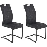 Hela Esszimmerstuhl »Tabea Freischwinger BESTSELLER verschiedene Stoffqualitäten« (Set) 2 Stk.2 oder 4 Stück, Schwingstuhl, Microfaser Vintage oder Kunstleder, grau