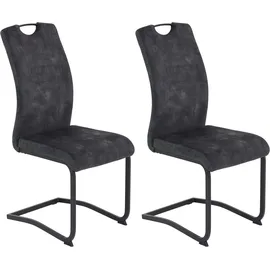 Hela Esszimmerstuhl »Tabea Freischwinger BESTSELLER verschiedene Stoffqualitäten« (Set) 2 Stk.2 oder 4 Stück, Schwingstuhl, Microfaser Vintage oder Kunstleder, grau