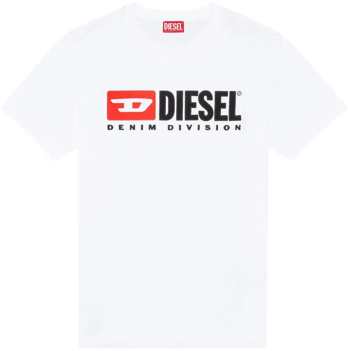 DIESEL Herren T-Shirt - T-BOXT-DIV, Kurzarm, Rundhals, Baumwolle, Logo, einfarbig Weiß L