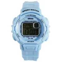 XINJIA Damen Digitaluhr mit Silikonband - Blau/Blau
