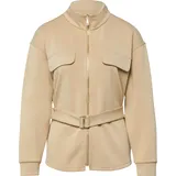 Comma, Sweatjacke mit abnehmbarem Taillengürtel - braun - 34