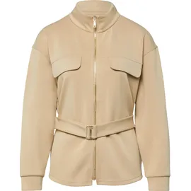 Comma, Sweatjacke mit abnehmbarem Taillengürtel - braun - 34