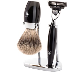 Mühle KOSMO 3-tlg. Dachshaar Rasier-Set Edelharz schwarz Gillette® Mach3® Rasur   Herren