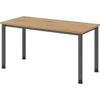 Bümö Schreibtisch Wildeiche, Graphit, Nachbildung,Eiche, Rechteckig, 140x74x67.2 cm FSC