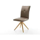 DELIFE Esszimmerstuhl Maddy-Flex Mikrofaser Taupe Vintage Holzgestell kantig Natur, Esszimmerstühle