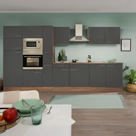 Respekta Küchenzeile 360 cm Grau Eiche