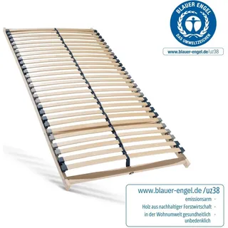 Lattenrost 140x200, Ergonomischer 7 Zonen Lattenrost mit stabilem Buchenholzrahmen, 28 Latten, Hergestellt in Deutschland, Selbstmontage, Traglast ...