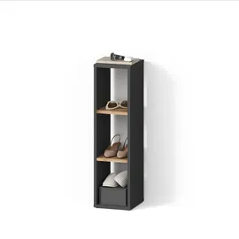 livinity® Bücherregal 21,6 x 80,1 cm Grau