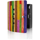 Banjado Design Schlüsselkasten Aus Edelstahl Für 10 Schlüssel 24x21,5x7cm Mit Magnetverschluss Motiv Holz Collage Bunt