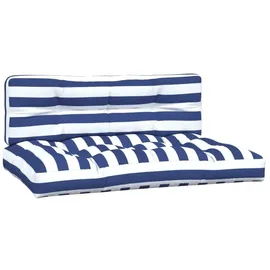 vidaXL Palettenkissen 2-tlg. 60 x 40 x 20 cm Blau/Weiß Gestreift