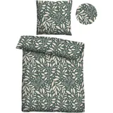 Castell Traumhaft schlafen - Markenbettwäsche Bettwäsche 0070733 BLÄTTER 1x 155x220 cm + 1x 80x80 cm, Schilf