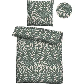 Castell Traumhaft schlafen - Markenbettwäsche Bettwäsche 0070733 BLÄTTER 1x 155x220 cm + 1x 80x80 cm, Schilf