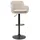 miliboo Barhocker höhenverstellbar beiger Stoff mit Samteffekt und Metall (2er-Set) AMIKA