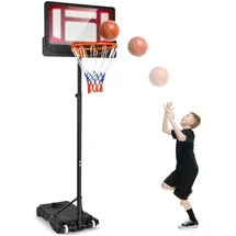 Costway Basketballkorb mit Ständer rot 90-210 cm