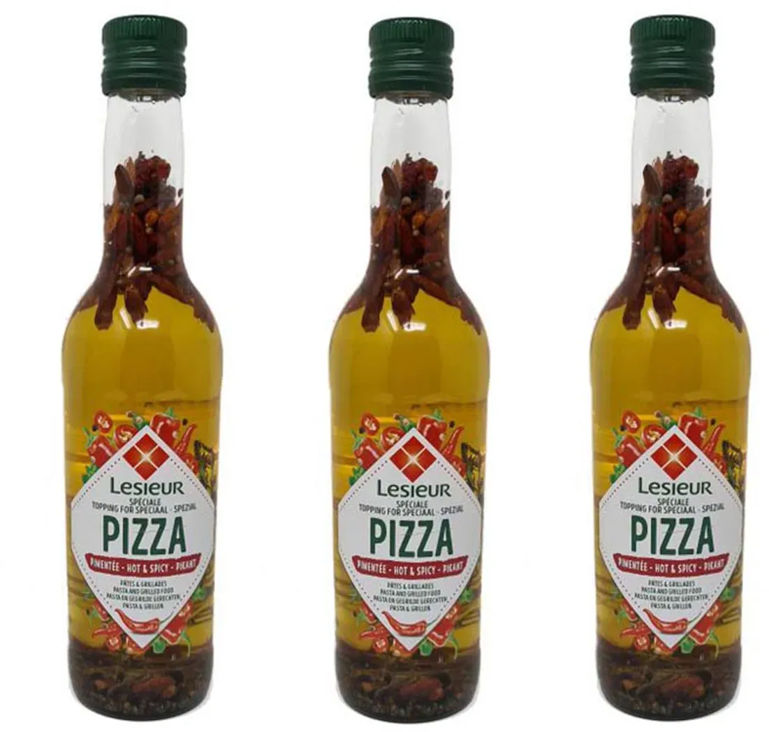 Lesieur Pizza-Öl Hot & Spicy - Perfekte Würze für Ihre Pizza! 3 x 500 ml