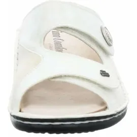Finn Comfort Zeno Pantolette Damen, Leder,/Stretch, Oro/Steam, bequem - weiß 39