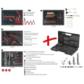 KS Tools Werkzeugwagen Chrom-Vanadium-Stahl 21,8 kg mit Bestückung