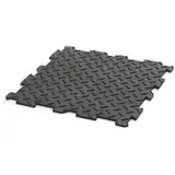 FORTENA Garagefliesen, Garagenbodenbelag, Werkstattboden aus Gummi, Puzzle Platten 30x30 cm, 10 Stück, Terrassenfliesen, Schwarz