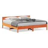 vidaXL Massivholzbett 180 x 200 cm Braun