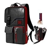 Schlanker & Erweiterbarer Laptop Rucksack 15,6 Zoll Business Rucksack mit USB, Anti Diebstahl Reisen Rucksack für Wasserdichte Notebook Tagesrucksack Schulrucksack Herren Damen, Schwarz Rot