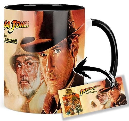 Indiana Jones And The Last Crusade Harrison Ford Sean Connery A Tasse Innen & Henkel Schwarz Keramikbecher Mug