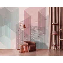 Living Walls 3D-Tapete Geometrie 2 cm x 10 m 1 St Blau/Rosa