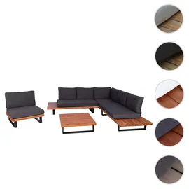 Mendler HWC-H54 Lounge-Set Sofa braun/dunkelgrau