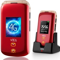 VOCA Klapphandy Seniorenhandy mit großen Tasten Handy für Senioren V540 4G ohne vertrag mit großem 2,8-Zoll Farbdisplay Mobiltelefon (4G Rot)