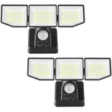 YTKIH LED Strahler mit Bewegungsmelder Außen, 6000LM 38W Superhell Außenstrahler mit verstellbaren 3 Köpfe, 6500K Kaltweiß LED Scheinwerfer, IP65 Wasserdicht Aussenleuchte für Garage,Garten,Hof(2pcs)...