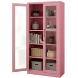 Jan Nowak Vitrinenschrank AMELIA 185 x 90 x 40 cm Rosa
