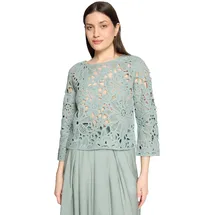 Betty Barclay Lochstrick-Pullover mit U-Boot-Ausschnitt Grau 38