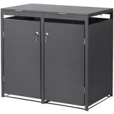 ML-Design Mülltonnenbox 2er 132 x 80 x 116,3 cm grau
