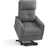 MCombo Fernsehsessel 7027 Stoff 67,5 x 105 x 86,5 cm Grau elektrisch mit Massage & Heizung