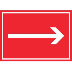 Richtungspfeil rechts Schild waagerecht weiss rot Pfeil A4 (210x297mm)